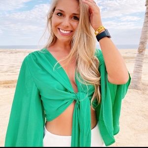 Green Wrap Top